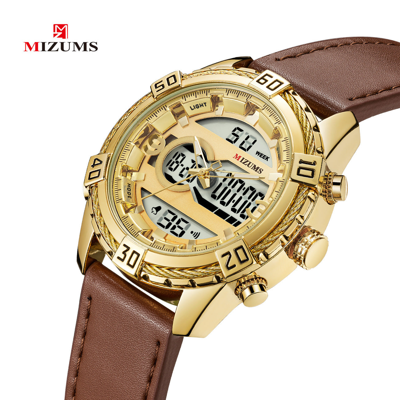 Mizums New 8023 Men's Watch Belt Watch Sports Men's Watch Double Inserts Belt Men's Watch