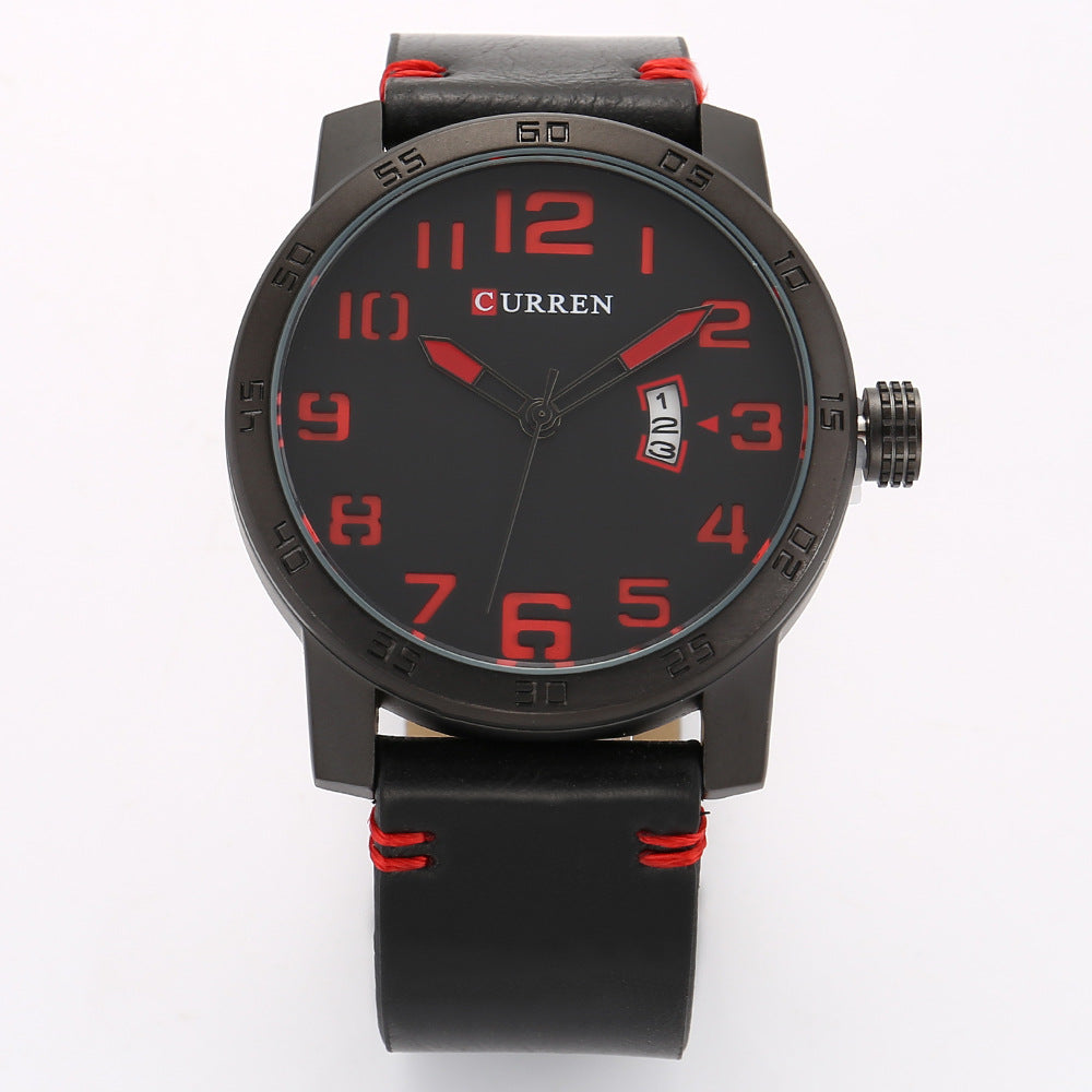 Curren Carryan 8254 Men's Watch Single Calendar Men's Quartz Watch Business Waterproof Leather-Belt Watch