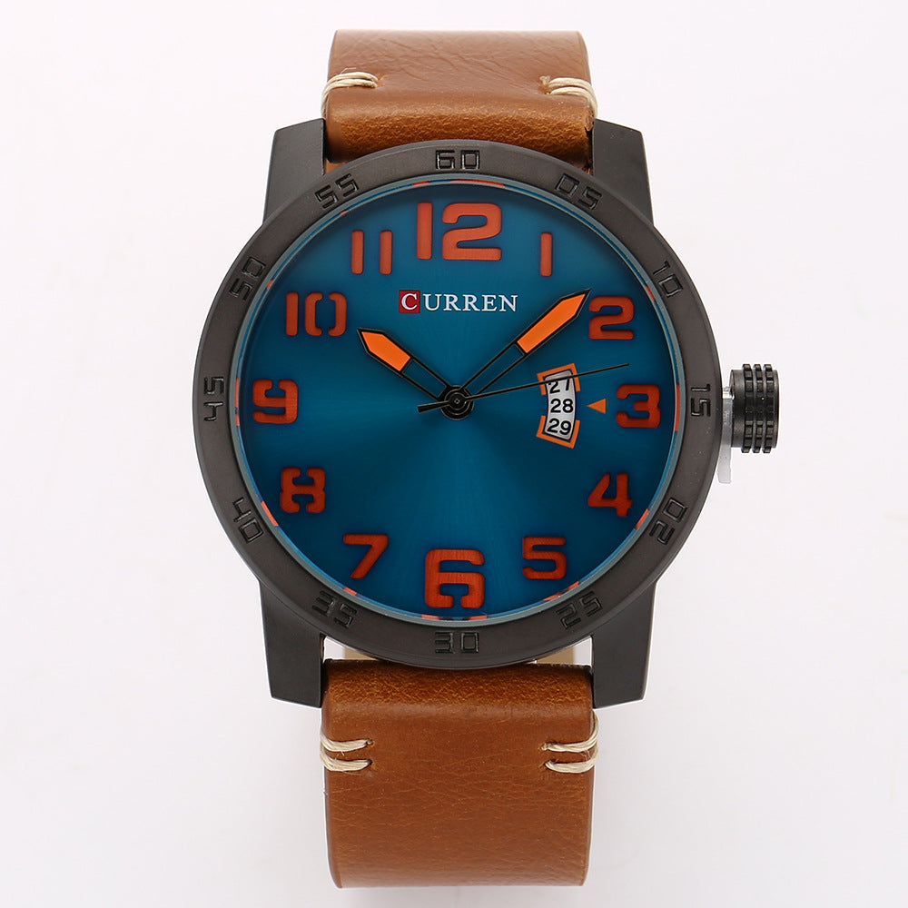 Curren Carryan 8254 Men's Watch Single Calendar Men's Quartz Watch Business Waterproof Leather-Belt Watch