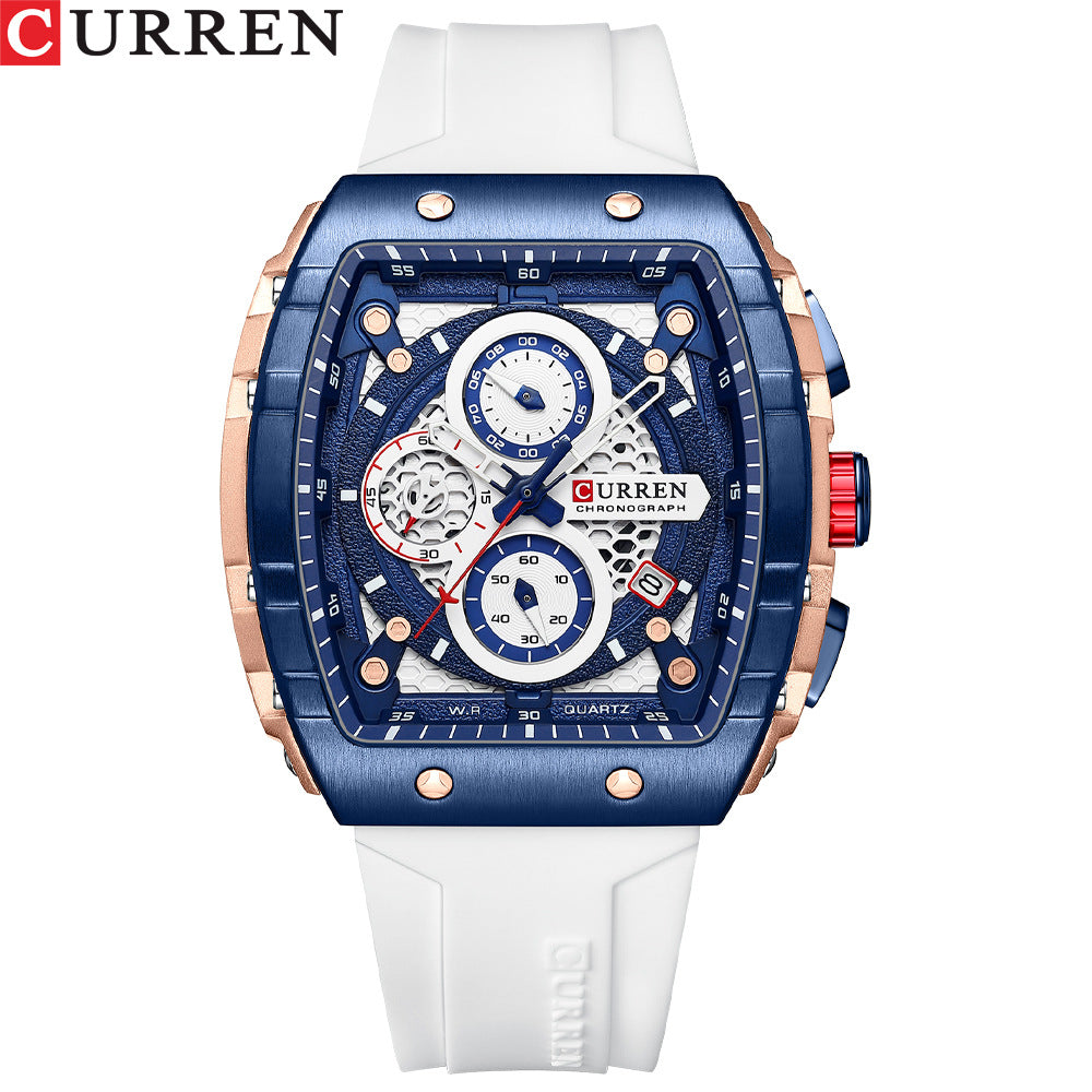 Curren 8442 Men's Watch Six-Pin Quartz Watch Tape Men's Watch Fashion Sports Men's Watch